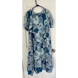 LOFT Blue Floral Maxi Dress